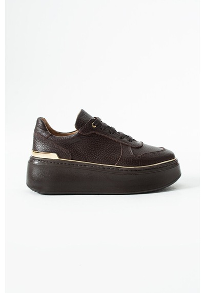 Dericia Shoes Nica Hakiki Deri Kadın Günlük Rahat Sneaker Ayakkabı Kahverengi