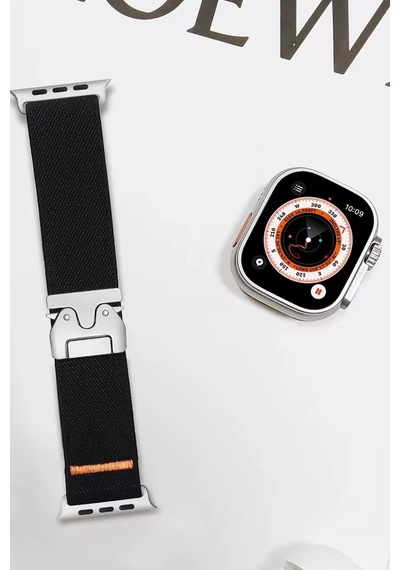 Newface Apple Watch 42mm Forest Kumaş Kordon - Siyah Diğer