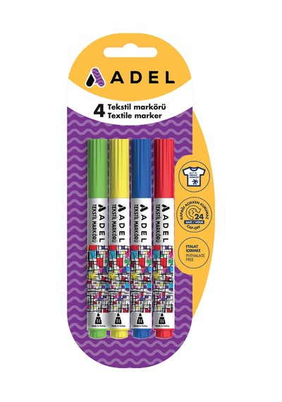 Adel Tekstil Markörü 4'Lü Klasik Renkler