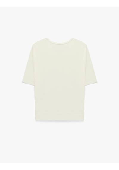 Koton Regular Fit Kısa Kollu Düğmeli Triko Hırka Ekru 6sak90008ht Ekru