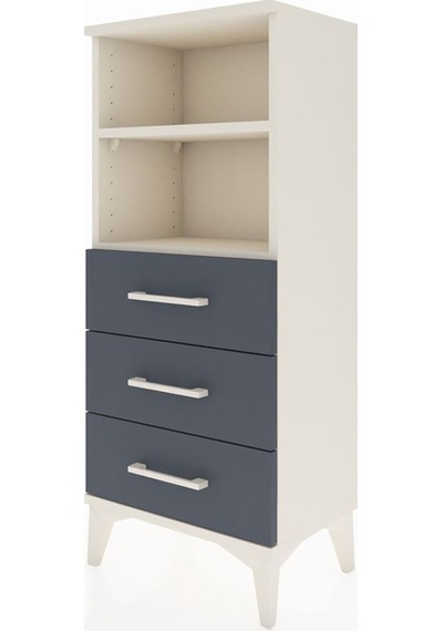 Arges Komodin 2 Raflı 3 Çekmeceli 44x30x106 Aytaşı-antrasit Aytaşı