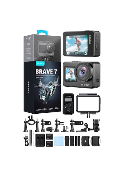Akaso Brave 7 4K Aksiyon Kamera ve Süper Aksesuar Seti (Akaso Türkiye 2 Yıl Garantili)