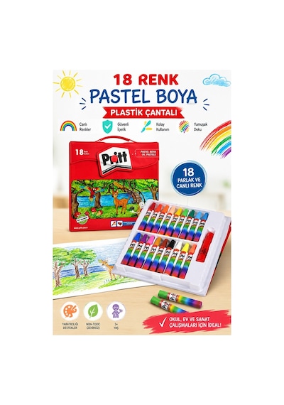 Pastel Boya 18 Renk Plastik Çantalı 1 Paket Pritt Pastel Boya 18 Li Çantalı Parlak Canlı Ve Örtücü Renkler Çok Renkli Pastel Boya 18 Renk Plastik Çantalı 1 Paket Pritt Pastel Boya 18 Li Çantalı Parlak Canlı Ve Örtücü Renkler Çok Renkli