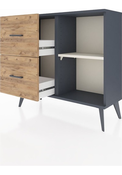 Arges Şifonyer Tek Raflı 2 Çekmeceli 88x30x80 Antrasit-aytaşı/çam Aytaşı/çam Arges Şifonyer Tek Raflı 2 Çekmeceli 88x30x80 Antrasit-aytaşı/çam Aytaşı/çam