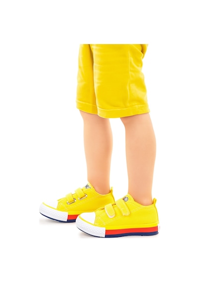 Kiko Kids Linen Cırtlı Erkek Bebek Keten Spor Ayakkabı Sarı