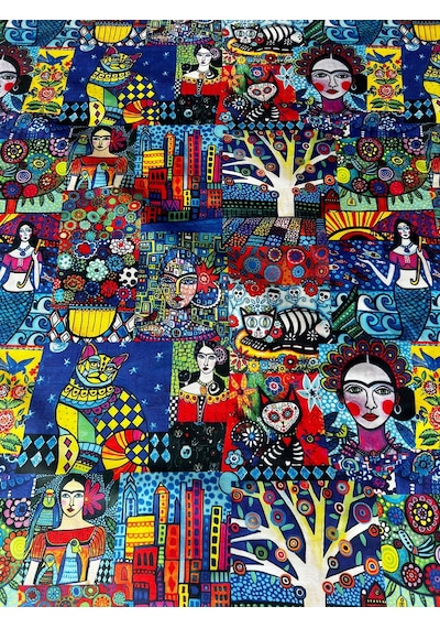 Eys Canli Renkli Desenli Döşemelik Kumaş