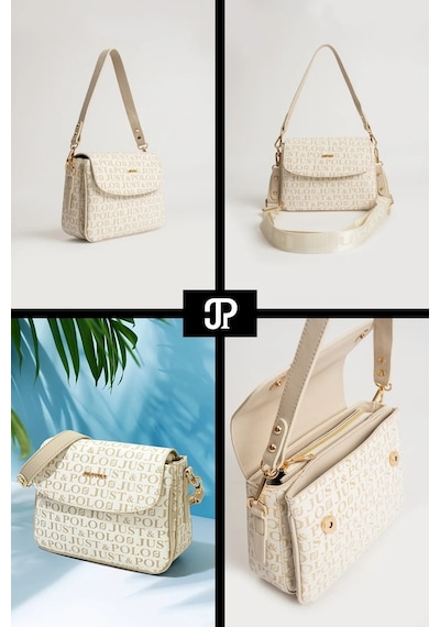 Just Polo Günlük Kombinlere Uygun Kadın Orijinal Günlük El Ve Omuz Çantası Shoulder Bag Krem