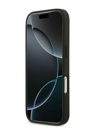 Apple Uyumlu iPhone 17 Pro Kılıf Guess Lisanslı Gül Baskılı Büyük Metal Logo Dizaynlı Kapak Siyah Siyah