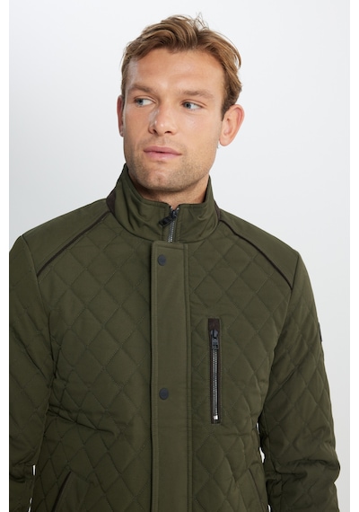 AC&Co / Altınyıldız Classics Erkek Hakı Standart Fit Normal Kesim Dik Yaka Kapitone Desenli Çıtçıtlı Yan Cepli Overcoat Hakı Haki
