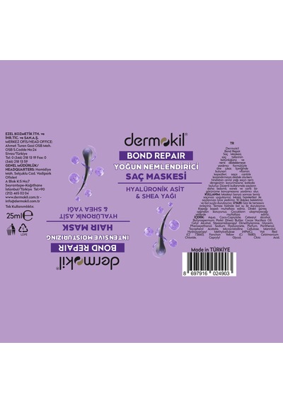 Dermokil Bond Repair Yoğun Nemlendirici Saç Maskesi Seti 25 Ml X 5 Adet