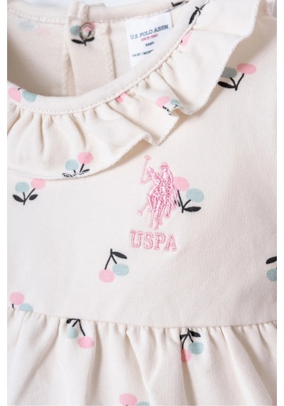 U.S. Polo Assn. Kız Bebek Elbise - Ekru Ekru