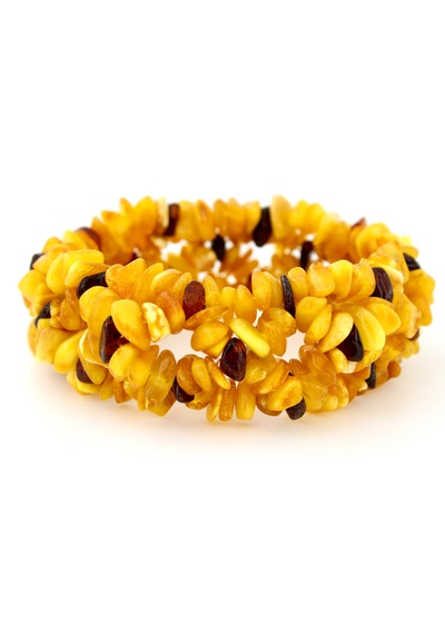 Kehribar Bileklik Amorf Tasarım Ambergold Blk23-120 Çok Renkli