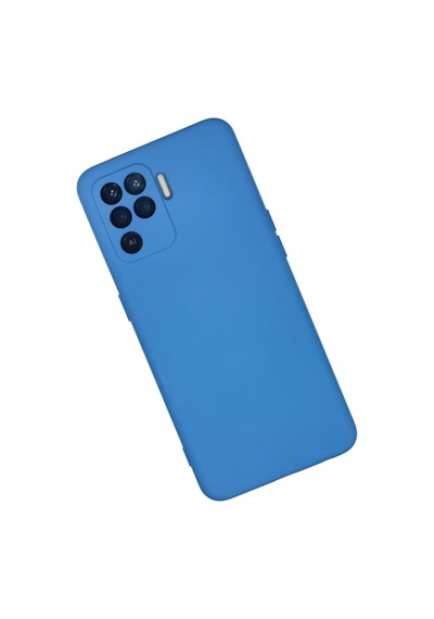 Oppo Reno 5 Lite Kılıf Nano İçi Kadife Silikon - Mavi -