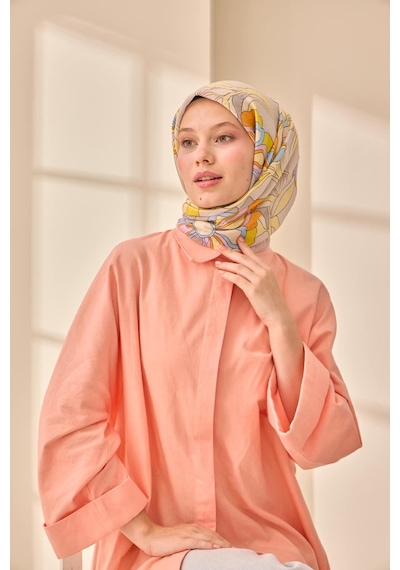 Silk Home Olinda İpek Eşarp 47003-36 Gümüş, Sarı, Turuncu, Bebe Mavi, Lila