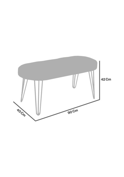 Louca Bench, Gri Silver Gri - Gümüş