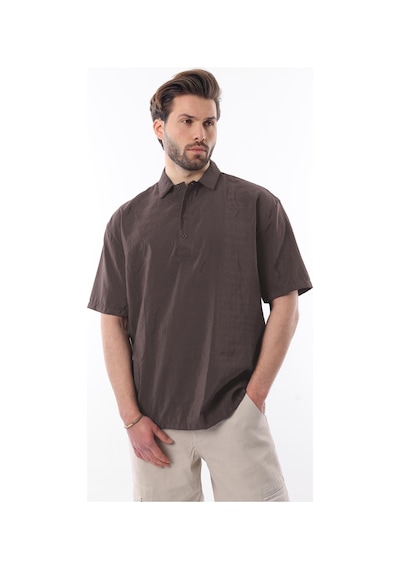 Madmext Füme Oversize Rahat Kesim Kısa Kollu Gömlek 6744