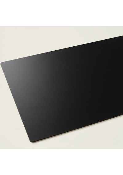 6 Kişilik 12 Parça Siyah Deri Amerikan Servis Supla 33x44 Cm-kolay Silinir Dikdörtgen Supla Lacivert