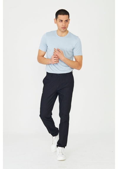 Lacivert Modern Kesim Erkek Casual Spor Pantolon Siyah