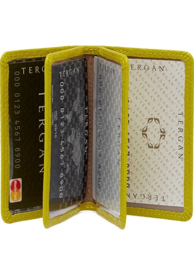 Tergan Açık Yeşil Deri Unisex Kredi Kartlık - S1kk00001601-t7a Yeşil