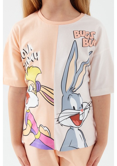 Looney Tunes Lola Bunny And Bugs Bunny Şeker Pembe Kız Çocuk Kapri Takım Pembe