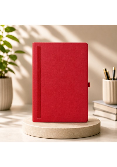 Şık Tasarım Lastikli Ajanda/defter - 4 Farklı Renk Seçeneği Kırmızı