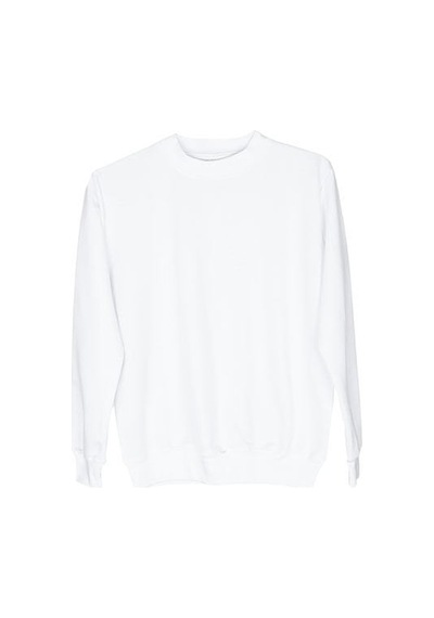 Sublimasyon Pamuk Polyester Unisex Sweatshirt - Yetişkin Beyaz