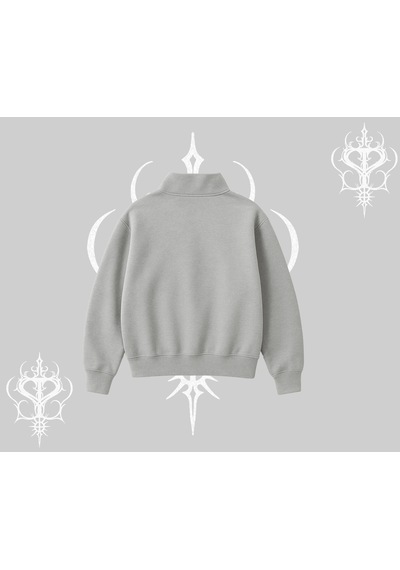 Startmore Beyaz Yarım Fermuarlı Sweatshirt Sp55der Gri