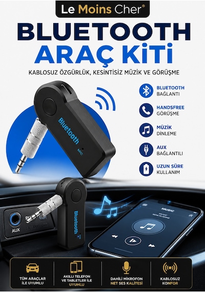 Alfa Romeo Gt Progression Kablosuz Bluetooth Araç Kiti Aux Bağlantılı Handsfree Adaptör