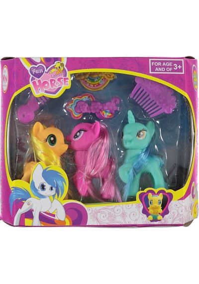Can Oyuncak Kutulu 3'lü Pony Seti Renkli G5988a18723n1