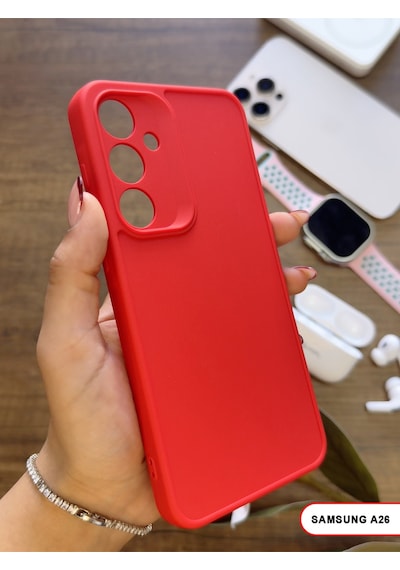 Samsung Galaxy A26 Uyumlu Kamera Korumalı Darbeye Dayanıklı Renk Atmayan Keep Silikon Kılıf Kırmızı