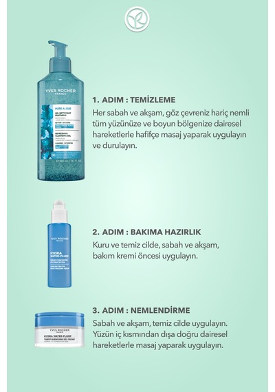 Yves Rocher Normal Ve Kuru Ciltler İçin Temizleme Ve Nemlendirici Seti-temizleme Jeli 390ml&serum 50ml&krem 50ml