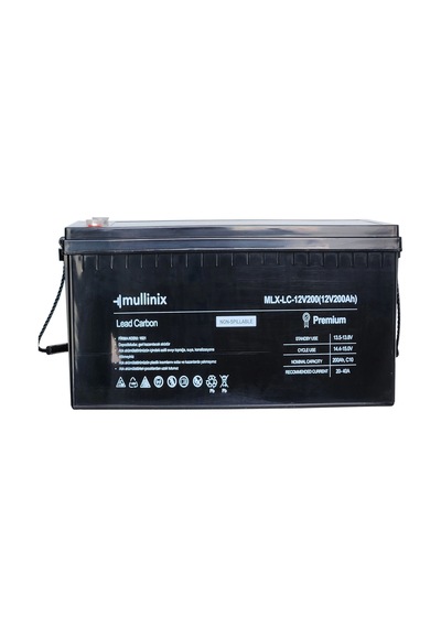 Mullinix 12v 200ah %50 Dod 2900 Derin Döngü Kurşun Karbon Akü