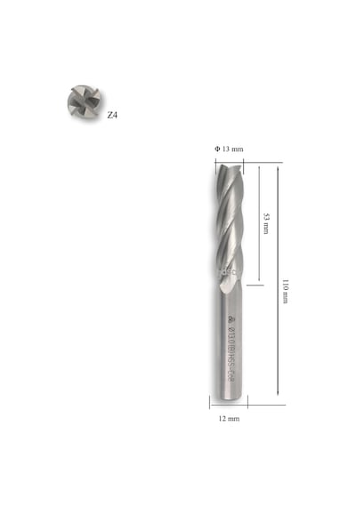 Mte 13 Mm Uzun Parmak Freze Hss-co8 Dın 844/b-n