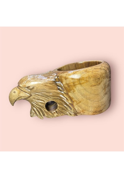 Ahşap El Oyması Kartal Figür Kuksa. Ölçü: 17 10x8 Cm