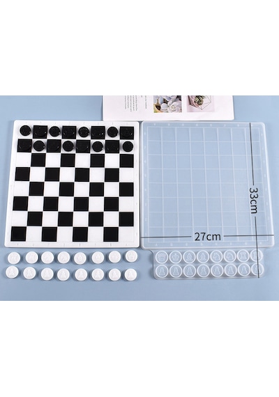 Epoksi Reçine Silikon Kalıp İthal Satranç Dama Silikon Kalıp Hb13521-0077