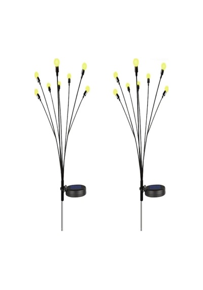 2 Adet 8 Led Li Güneş Enerjili Ateş Böceği Balkon Bahçe Lambası 2 Adet Model 34654645634