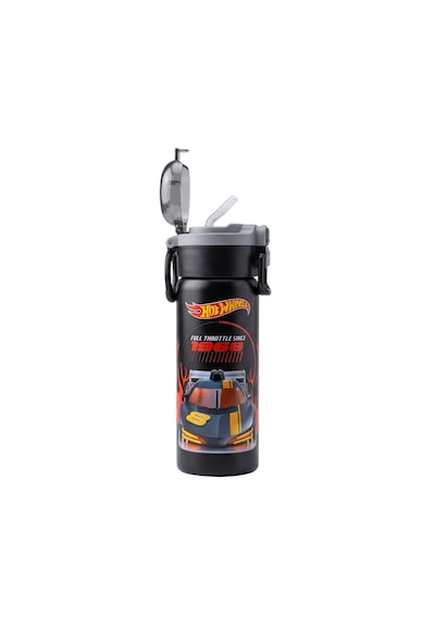 Hot Wheels Çift Fonksiyon Kapaklı Çelik Matara 600ml 3821 Siyah