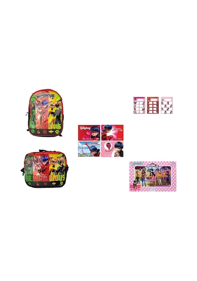 Ladybug Karakterleri Lisanslı Ilkokul Çantası 10 Parça Set Karışık Renkli