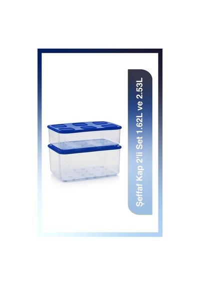 Tupperware Şeffaf Kap 2'li Set 1.62L ve 2.53L