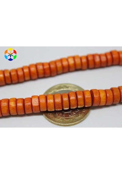 Bileklik Boy Ahşap Yarım Dizi Rondela Turuncu 18cm Uzunluğundadır Çok Renkli