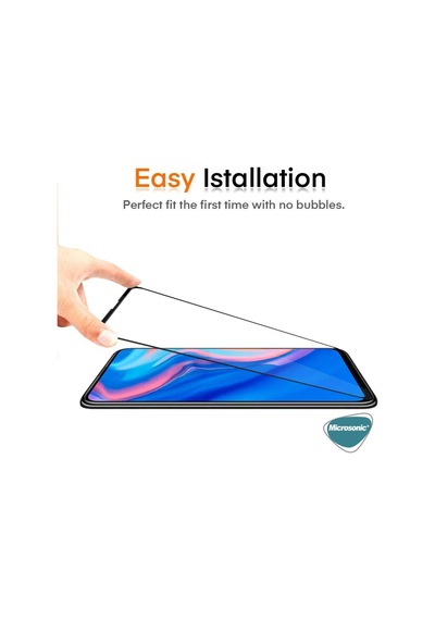 Microsonic Huawei Y9S Tam Kaplayan Cam Ekran Koruyucu Siyah