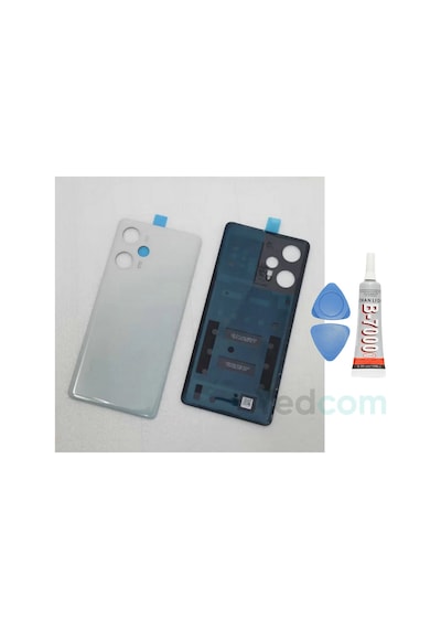 Xiaomi Redmi Note 12 Turbo Beyaz Arka Cam Batarya Pil Kapağı Telefon Arka Kapak Yapışkan Beraber