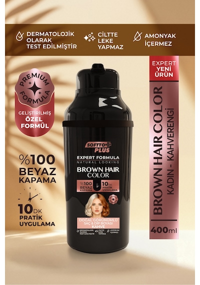 Softto Plus Expert Women Brown Hair Color Kahverengi Geliştirilmiş Formül Doğal Görünüm 400 Ml
