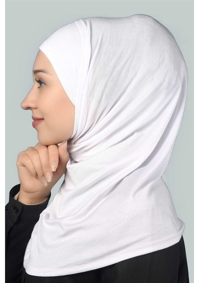 Altobeh Hazır Türban Pratik Eşarp Tesettür Hijab - Namaz Örtüsü -Beyaz