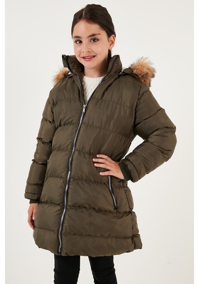 Lela Içi Peluş Astarlı Çıkarılabilir Kapüşonlu Suya Dayanıklı Kız Çocuk Mont 5761910 Haki