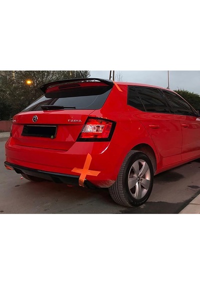 Skoda Fabia Difüzör Difizör Plastik Parlak Siyah 2015 Ve Üzeri Arka-bodykit-ek-karlık