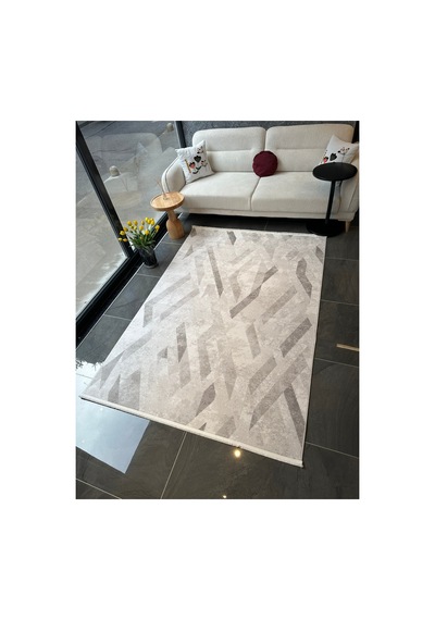 Merinos Vista Beyaz Gri Renk %100 Akrilik Yumuşak Dokulu Salon Oturma Odası Halısı 76586-97