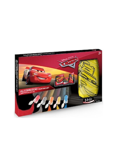 Disney Cars Çerçeveli Kum Boyama Seti 3'lü-red Castle Ts-02