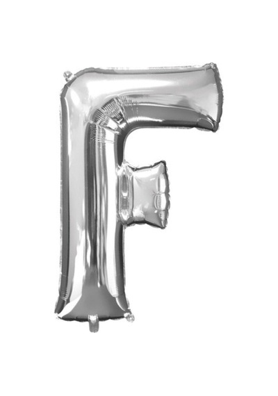 F Harf Folyo Balon Gümüş Silver 100 CM Doğum Günü. Yaşgünü. Part