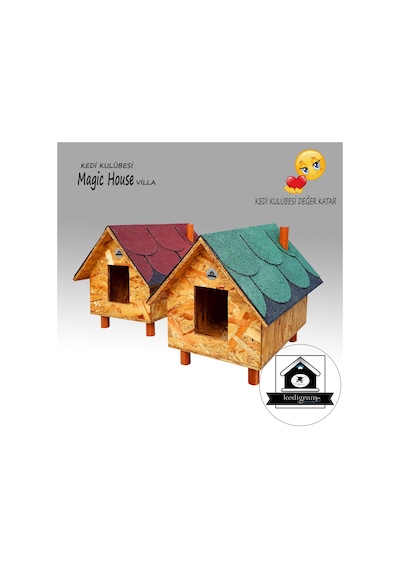 Kedigram Kedi Kulübesi Büyük Kedi Evi Magic House Villa Redroof